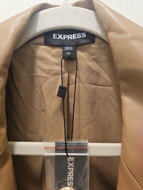 Express Camel Leather Jacket XS